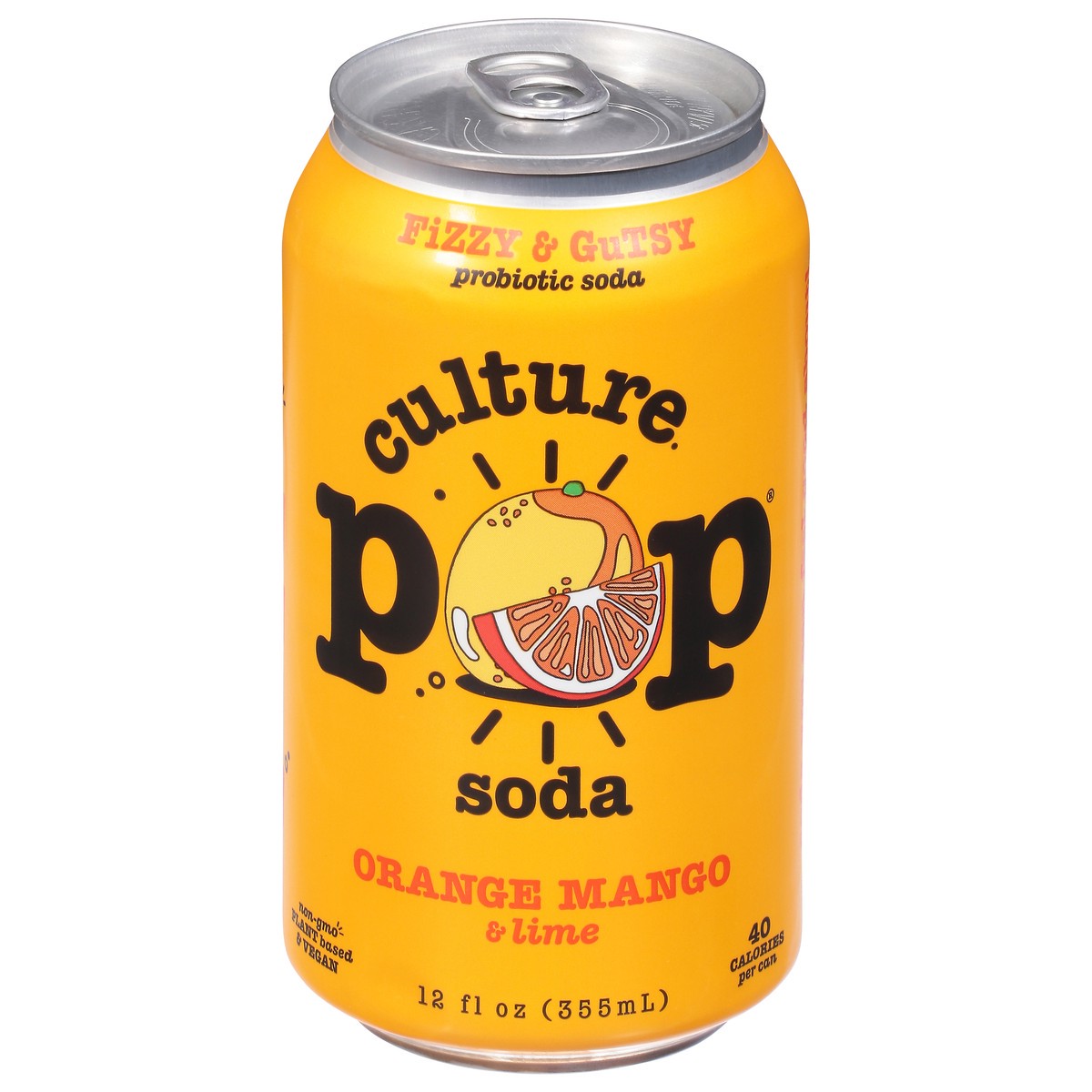 slide 1 of 9, Culture Pop Fizzy & Gutsy Orange Mango & Lime Probiotic Soda - 12 fl oz, 12 fl oz