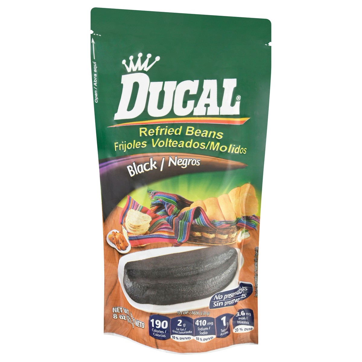 slide 6 of 9, Ducal Refried Black Beans, 8 Oz, 1 ct