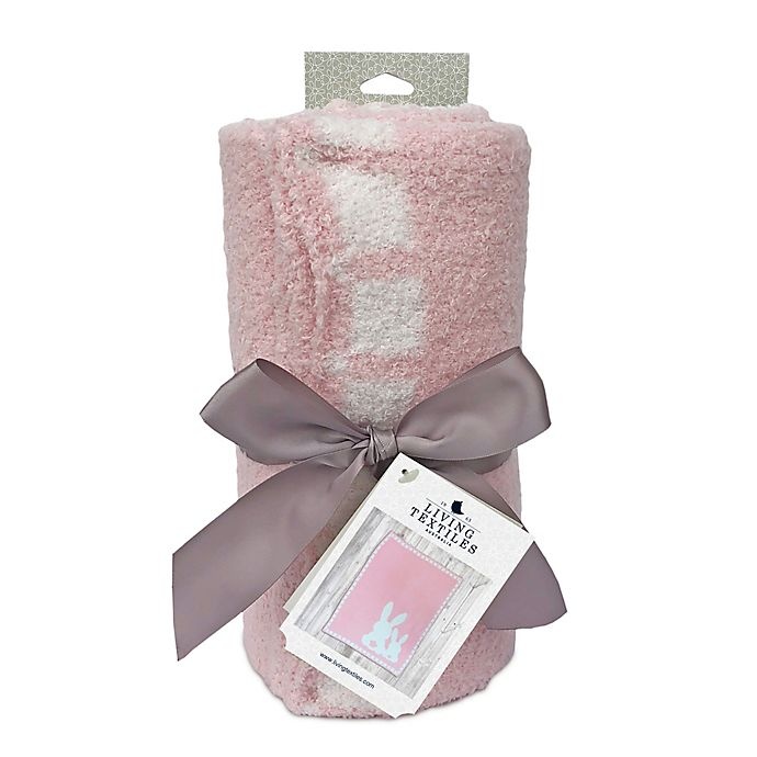 slide 3 of 8, Living Textiles Bunny Chenille Baby Blanket - Pink, 1 ct