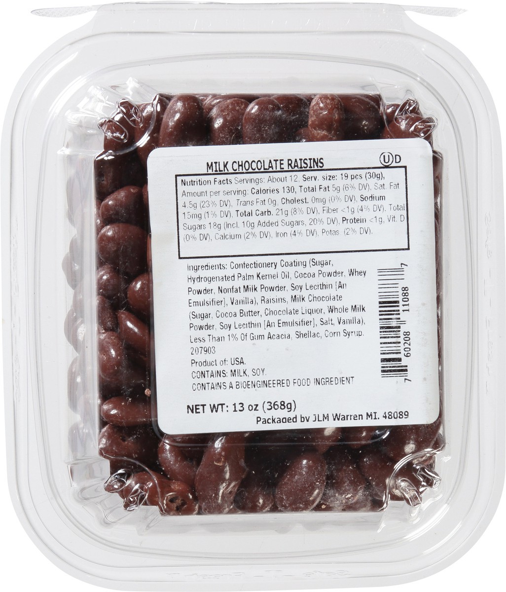 slide 3 of 12, JLM Manufacturing Milk Chocolate Raisins 13 oz, 13 oz