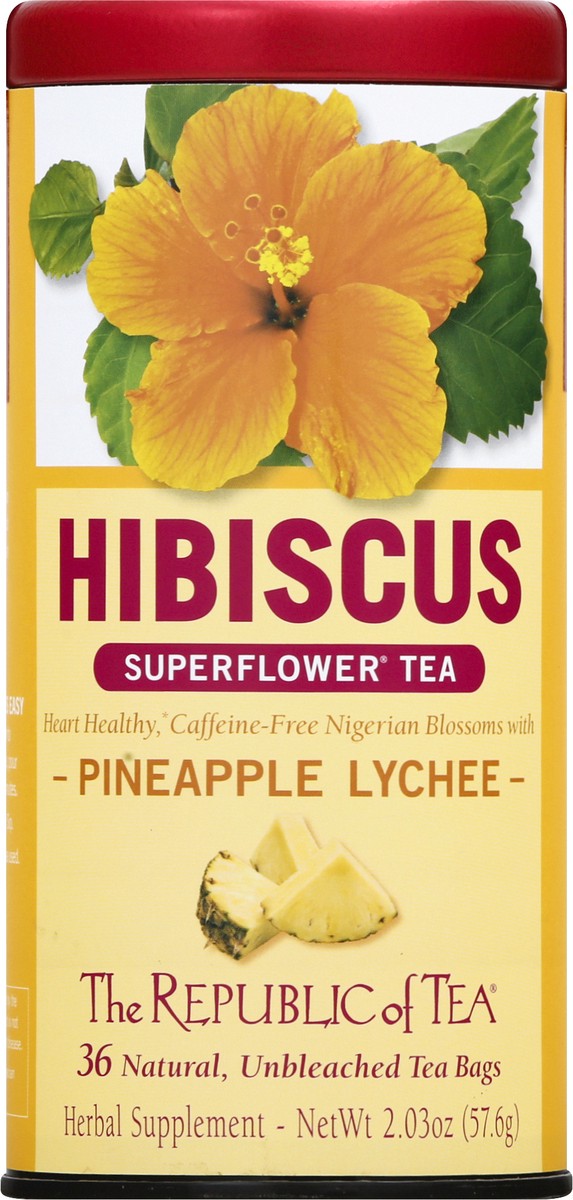 slide 1 of 1, The Republic of Tea Hibiscus Pineapple Lychee - 36 ct, 36 ct