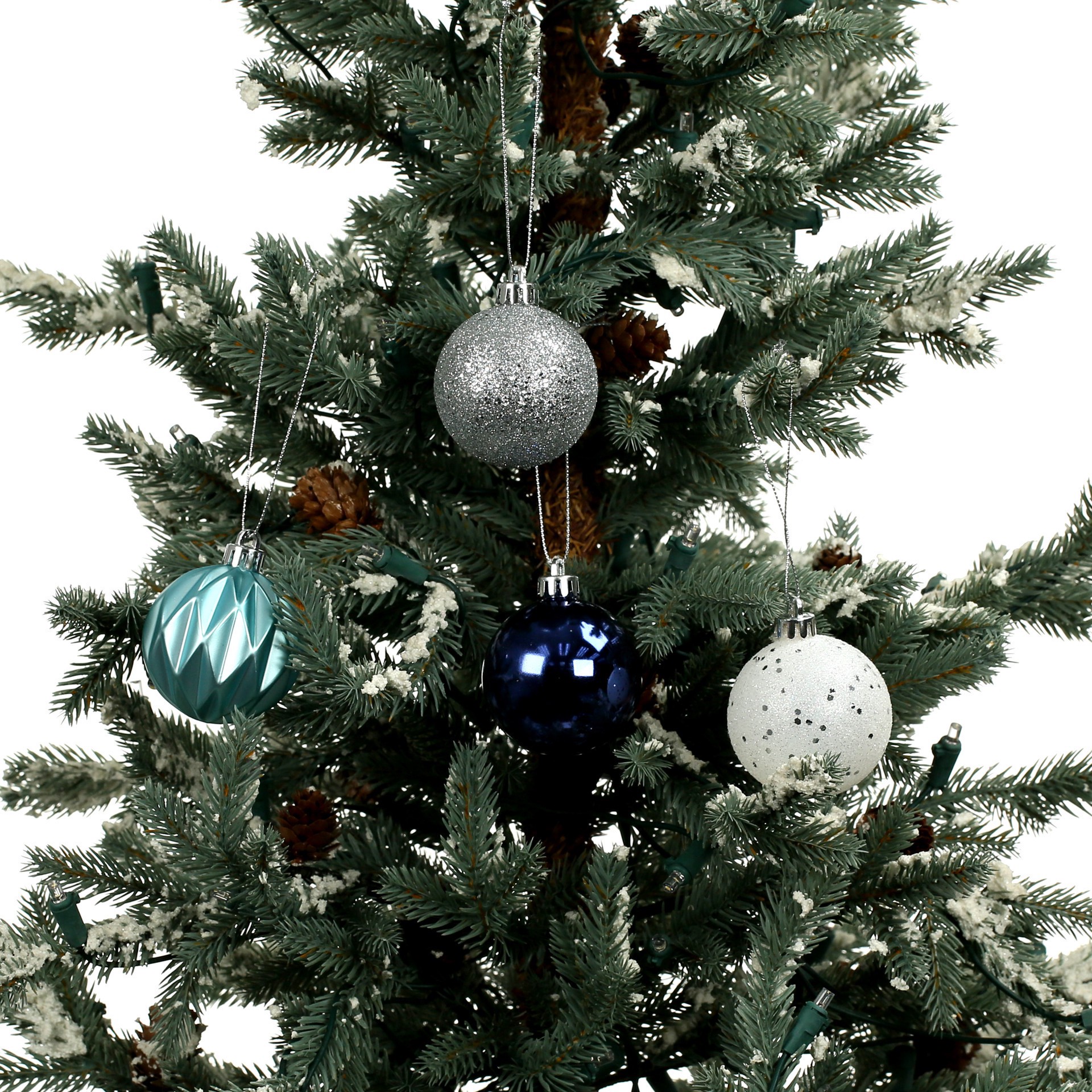 slide 2 of 3, 40 Pack 2" Blue & Silver Shatterproof Ornaments By Ashland, 40 ct