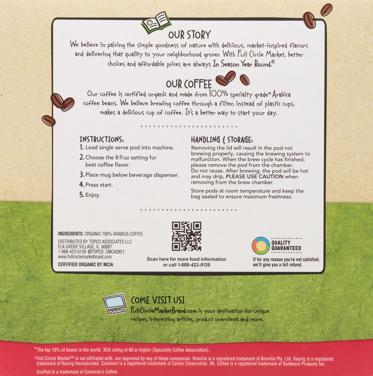 slide 3 of 9, Full Circle Market Single Serve Pods Light Roast Organic Breakfast Blend Coffee Pack - 32 ct, 32 ct