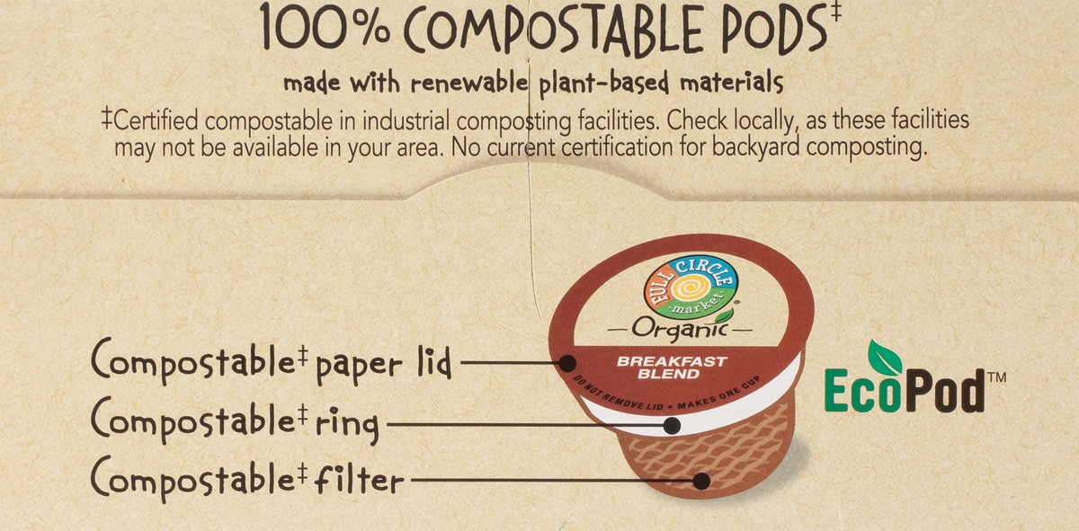 slide 6 of 9, Full Circle Market Single Serve Pods Light Roast Organic Breakfast Blend Coffee Pack - 32 ct, 32 ct