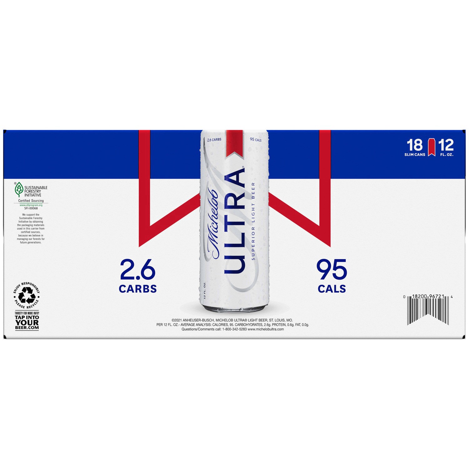 slide 81 of 141, Michelob ULTRA Light Beer, 18 Pack Beer, 12 FL OZ Cans, 4.2% ABV, 18 ct; 12 oz