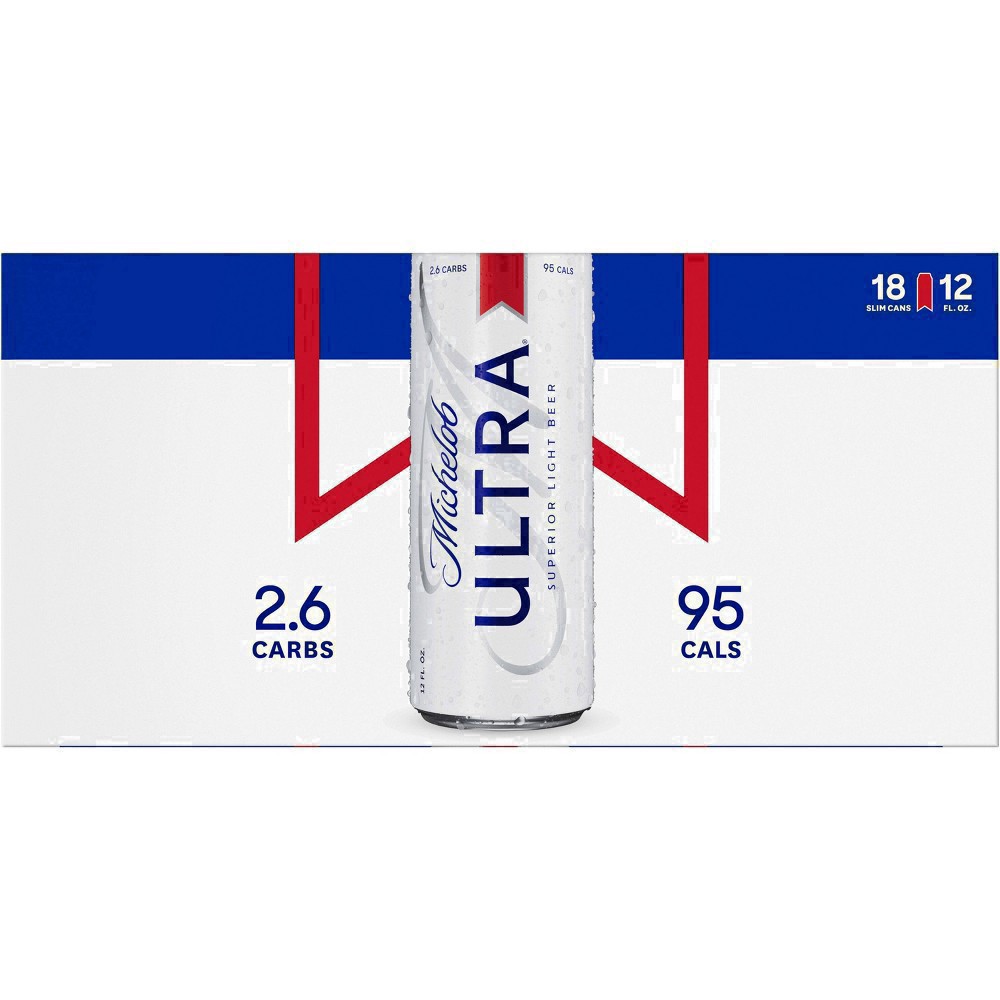 slide 67 of 141, Michelob ULTRA Light Beer, 18 Pack Beer, 12 FL OZ Cans, 4.2% ABV, 18 ct; 12 oz