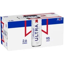 Michelob ULTRA Light Beer, 18 Pack Beer, 12 FL OZ Cans, 4.2% ABV