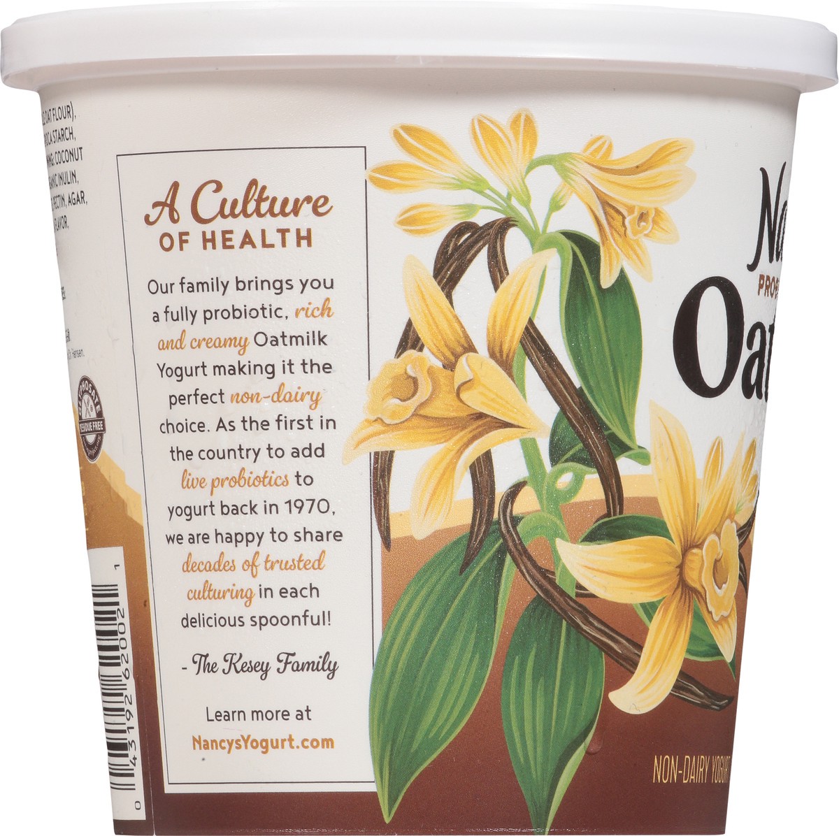 slide 5 of 13, Nancy's Probiotic Oatmilk Non-Dairy Vanilla Yogurt 24 oz, 24 oz