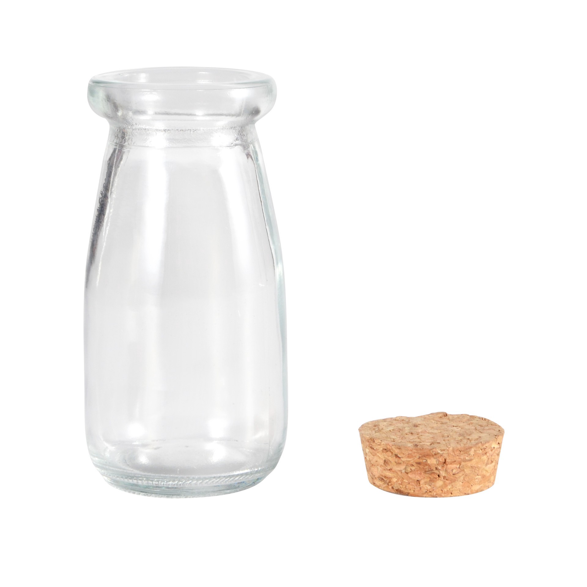 slide 3 of 3, 3.3oz. Clear Glass Bottle With Cork By Ashland, 3.3 oz