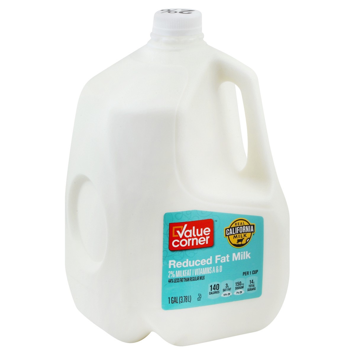 slide 3 of 6, Value Corner Milk Reduced Fat 2% - 1 Gallon, 1 gal