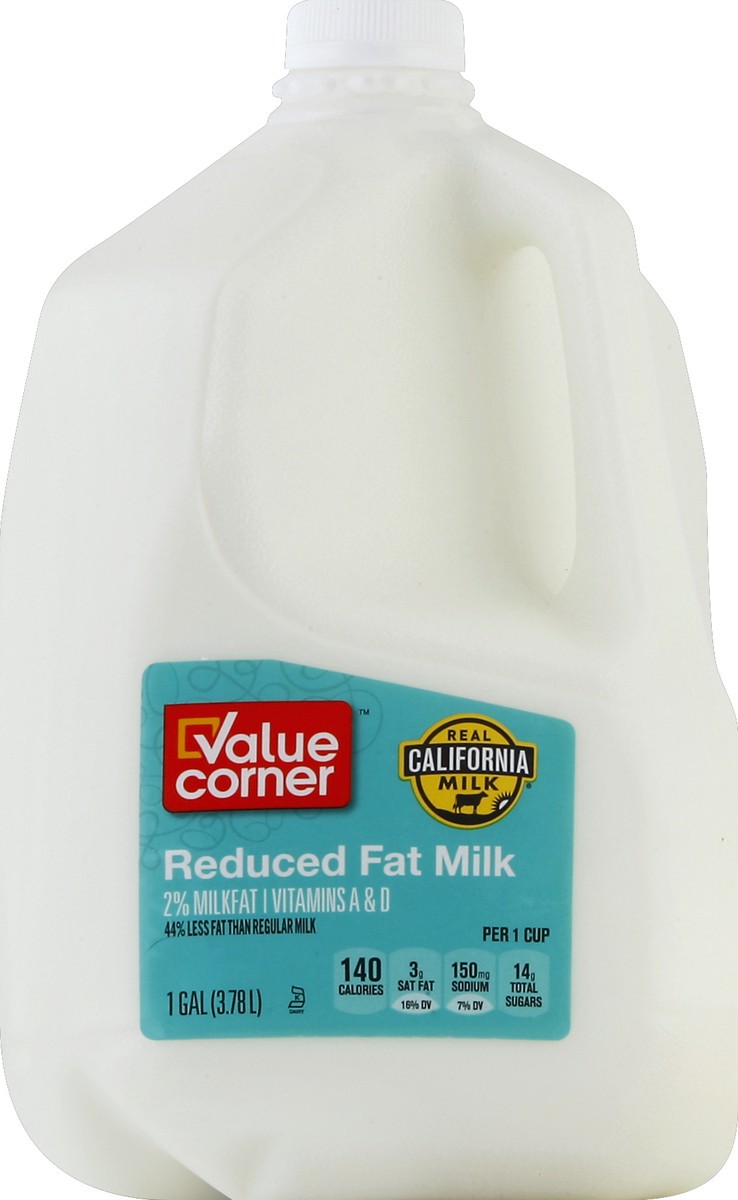 slide 5 of 6, Value Corner Milk Reduced Fat 2% - 1 Gallon, 1 gal