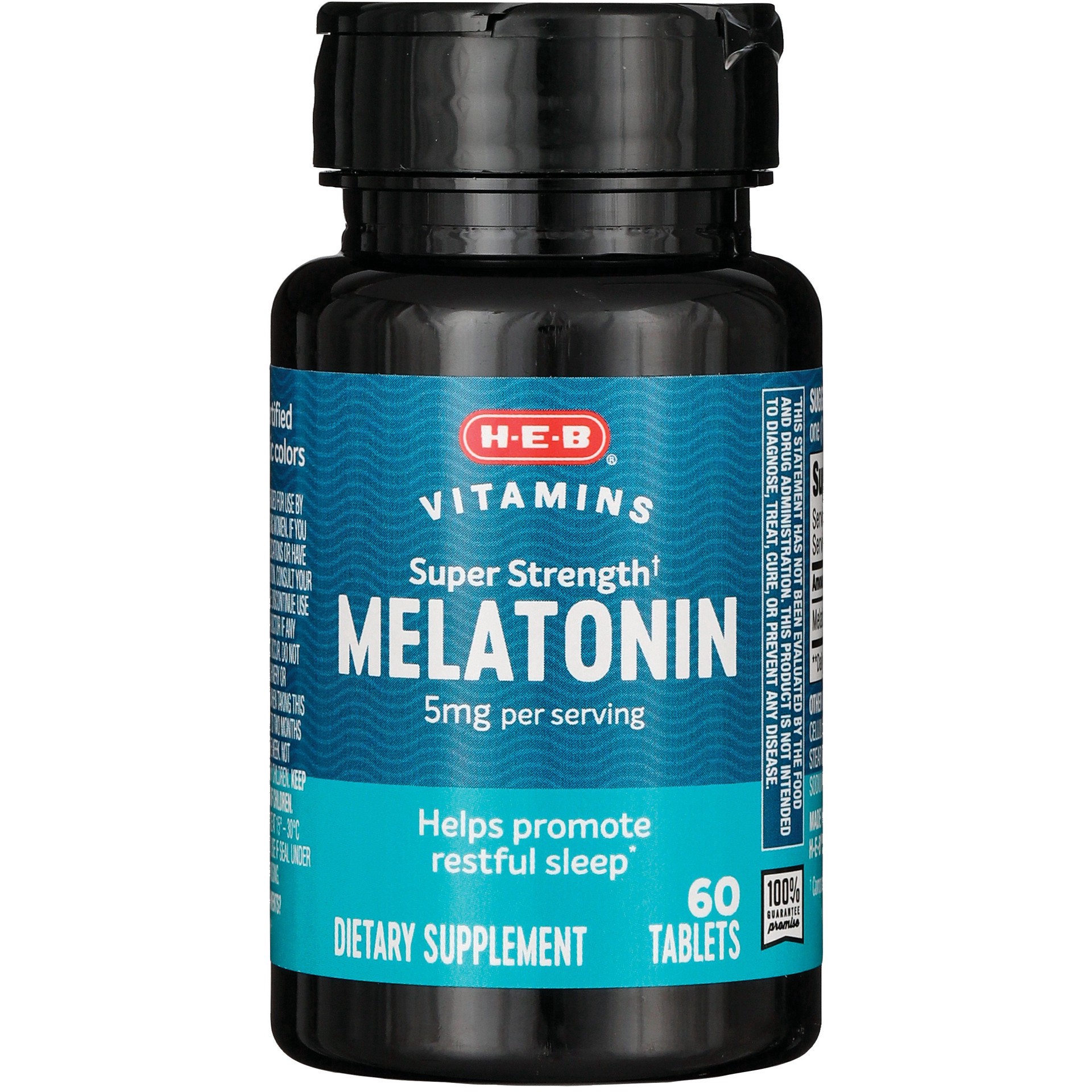 slide 1 of 1, H-E-B Super Strength Melatonin 5 mg Liquid Softgels, 60 ct