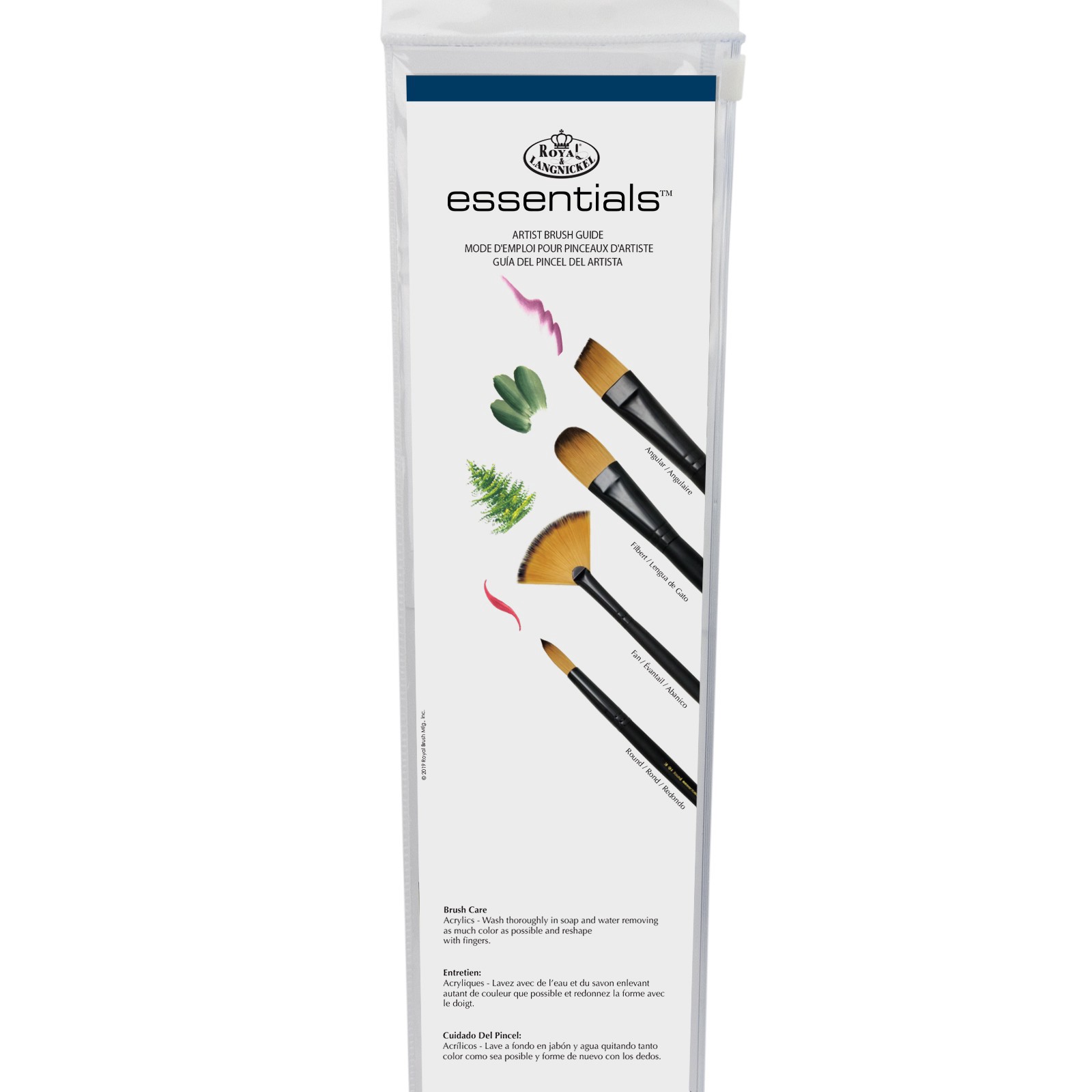 slide 3 of 4, Royal & Langnickel Essentials Acrylic Gold Taklon 5 Piece Brush Set, 5 ct