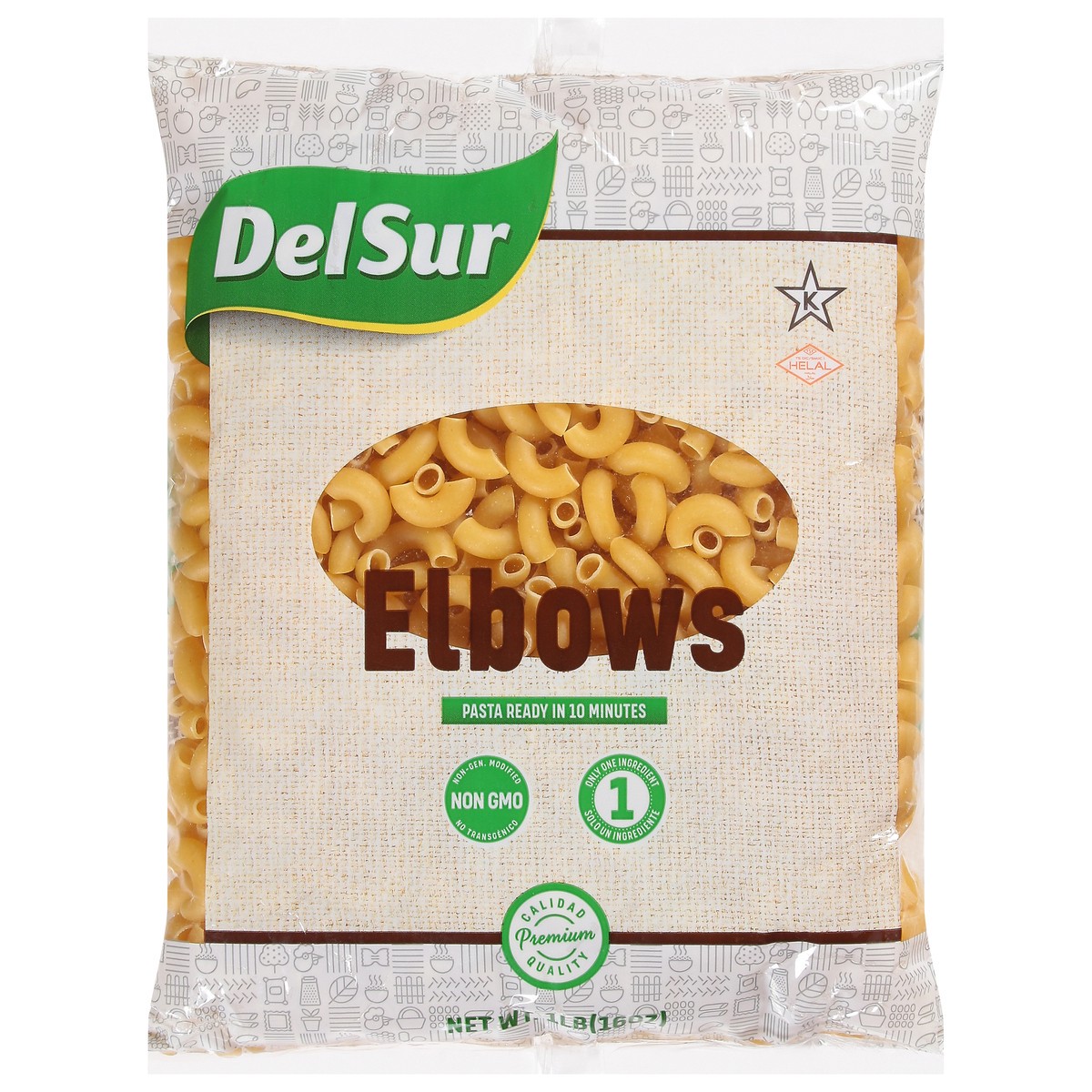 slide 1 of 11, Del Sur Elbows 1 lb, 1 lb