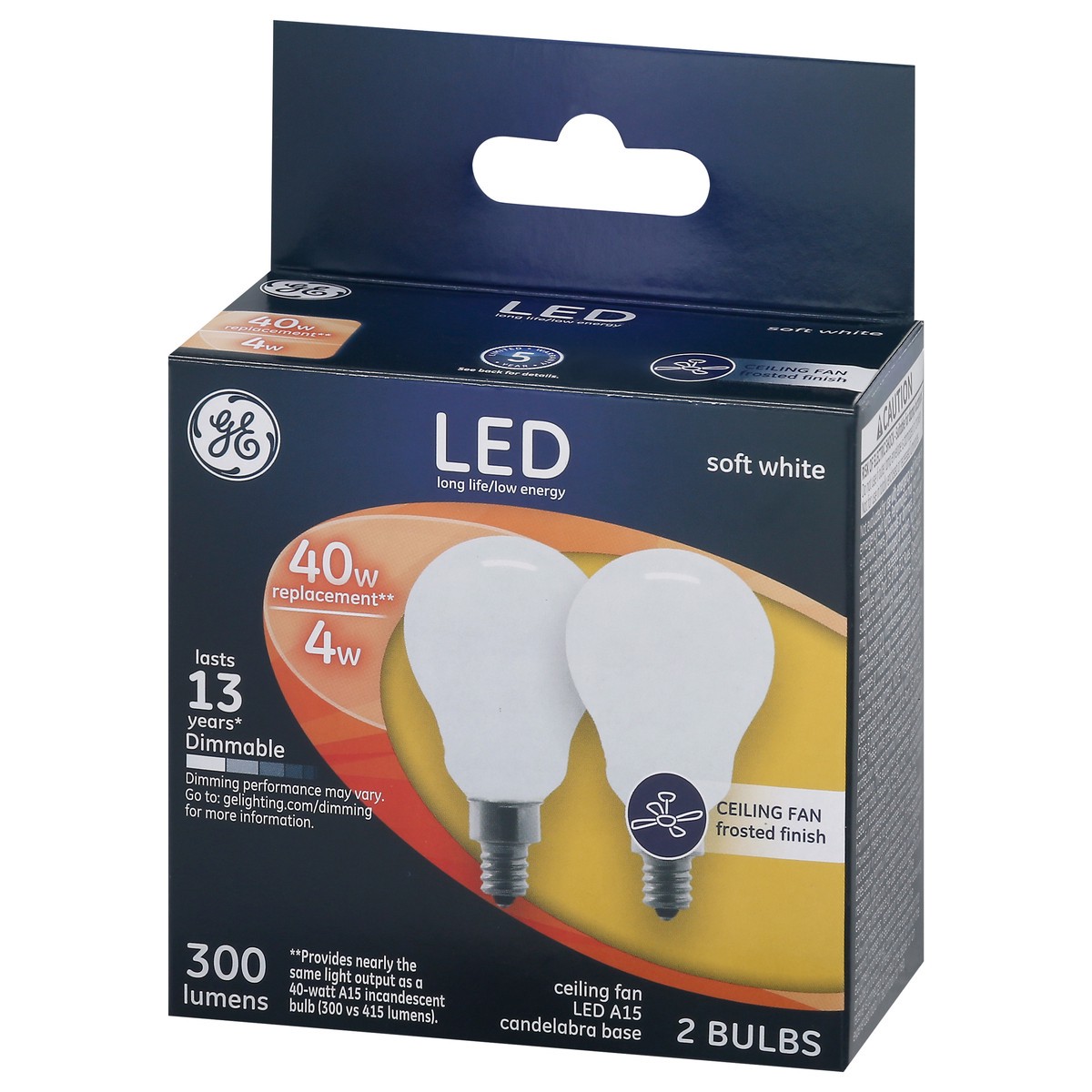 slide 3 of 9, GE 4 Watts Soft White LED Light Bulbs 2 ct Box, 2 ct