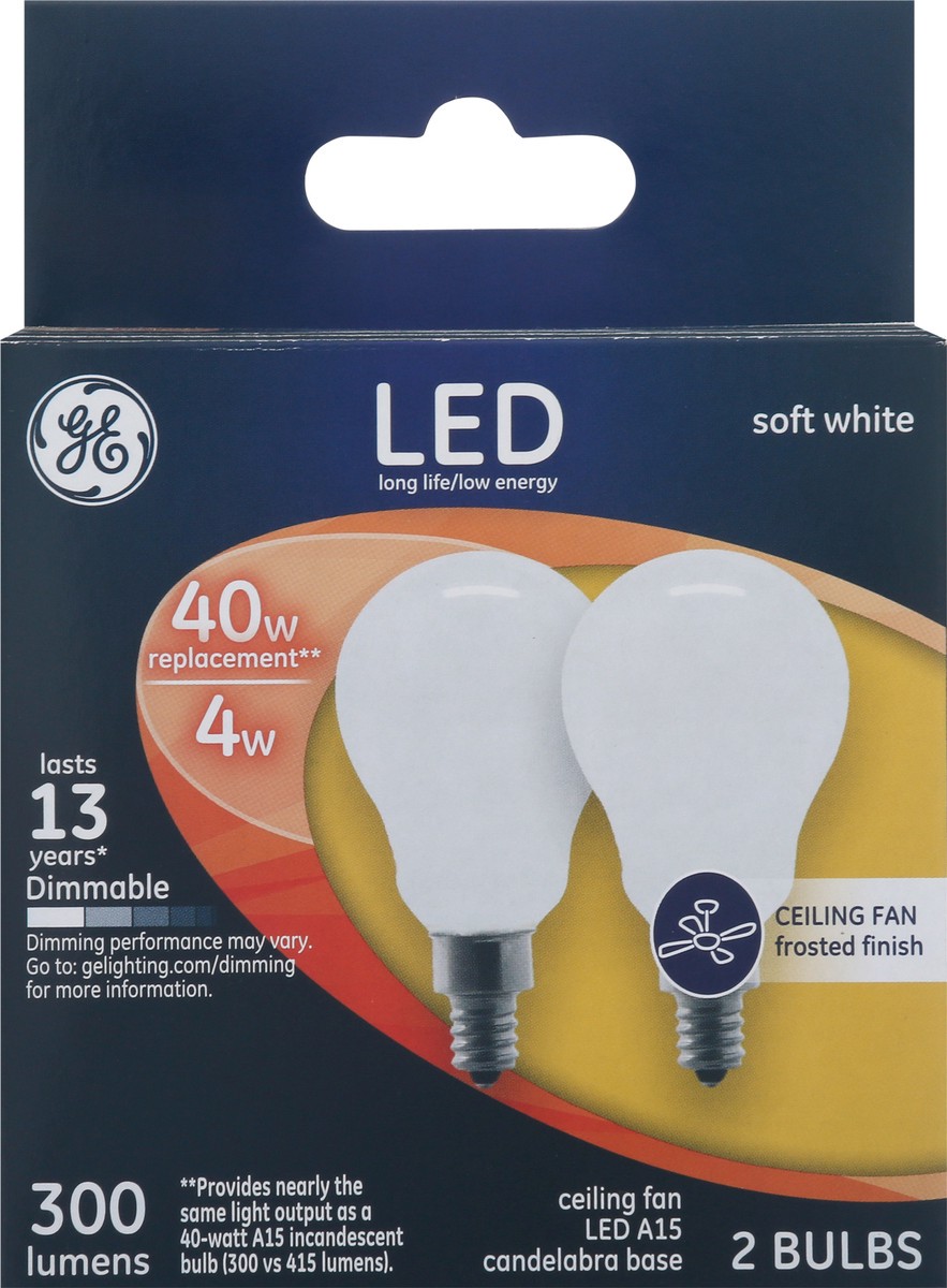 slide 1 of 9, GE 4 Watts Soft White LED Light Bulbs 2 ct Box, 2 ct