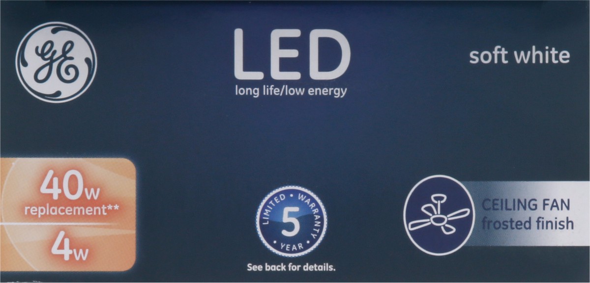 slide 2 of 9, GE 4 Watts Soft White LED Light Bulbs 2 ct Box, 2 ct