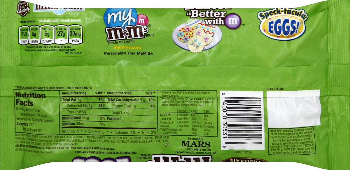 slide 2 of 6, M&M's Easter Milk Chocolate Candy Speckled Eggs 10.9-Ounce Bag, 10 oz