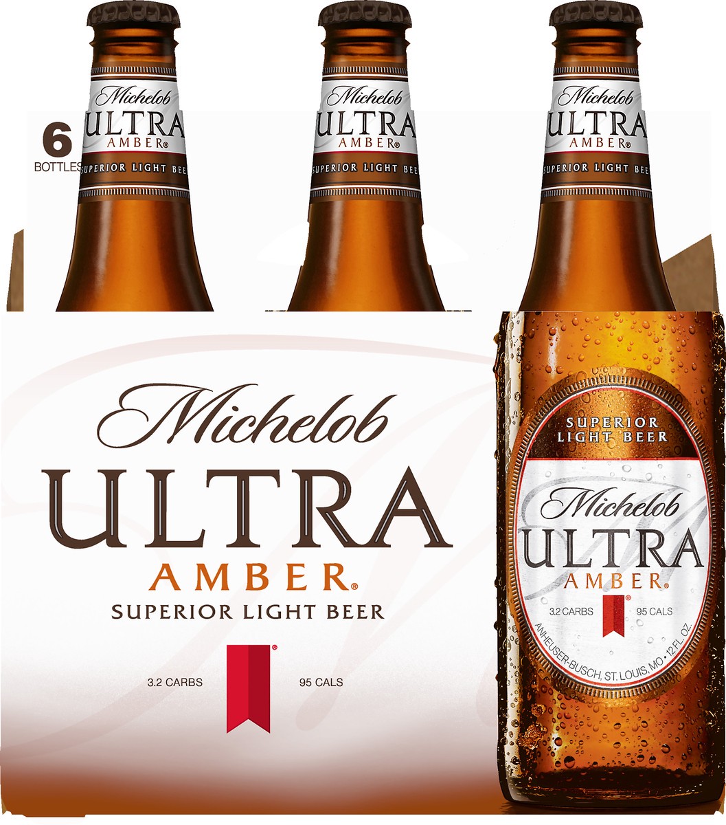 slide 1 of 8, Michelob Amber Ultra Superior Light Beer 6 ea, 6 ct; 12 oz