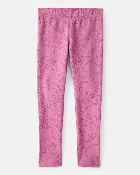 slide 1 of 3, Carter's Carters Girls Butterfly Print Cotton Pull-On Stretch Leggings - Pink Pink 7, 1 ct