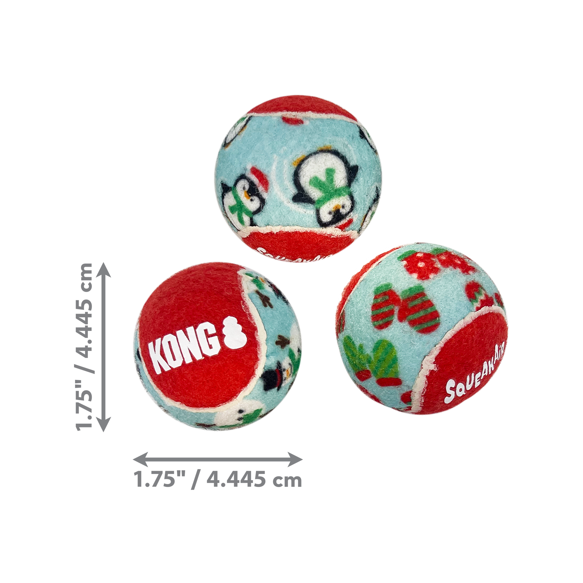 slide 2 of 3, KONG Holiday SqueakAir Balls 6-pk Sm, 1 ct