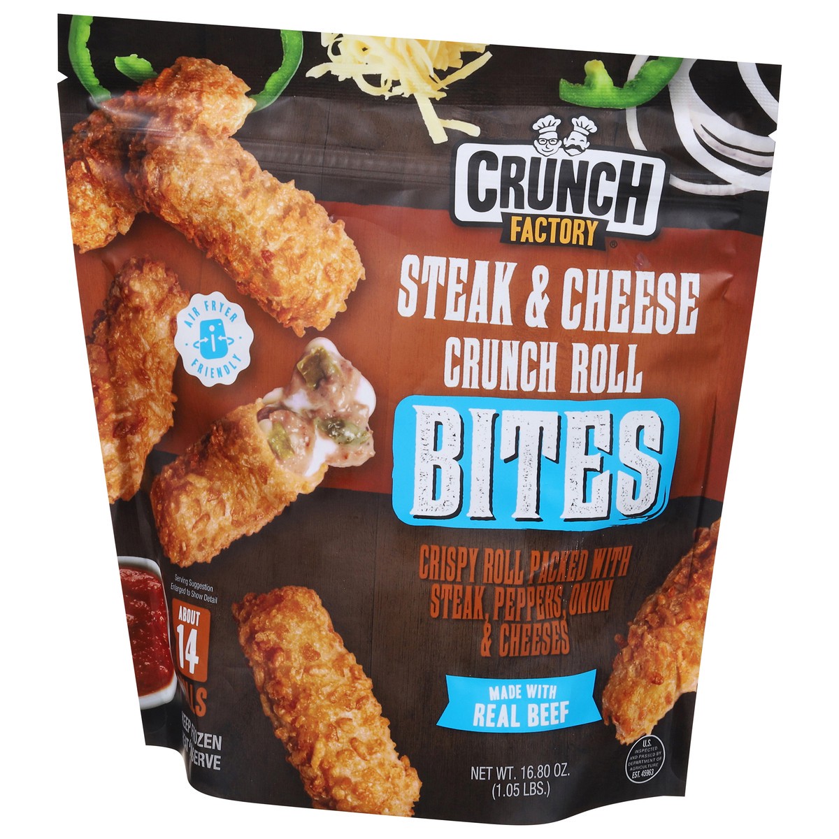 slide 4 of 15, Crunch Factory Crunch Roll Steak & Cheese Bites 16.80 oz, 16.8 oz