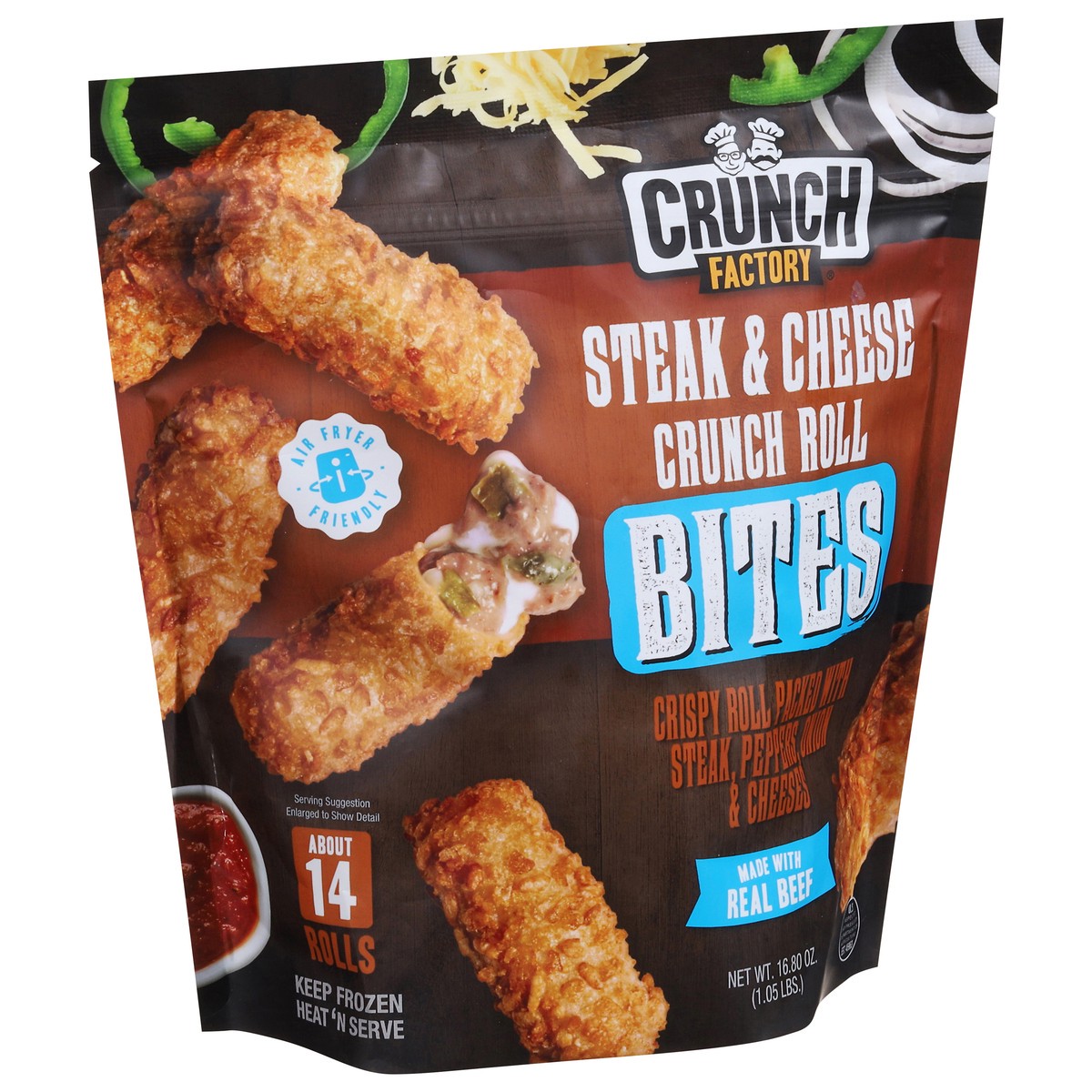 slide 8 of 15, Crunch Factory Crunch Roll Steak & Cheese Bites 16.80 oz, 16.8 oz