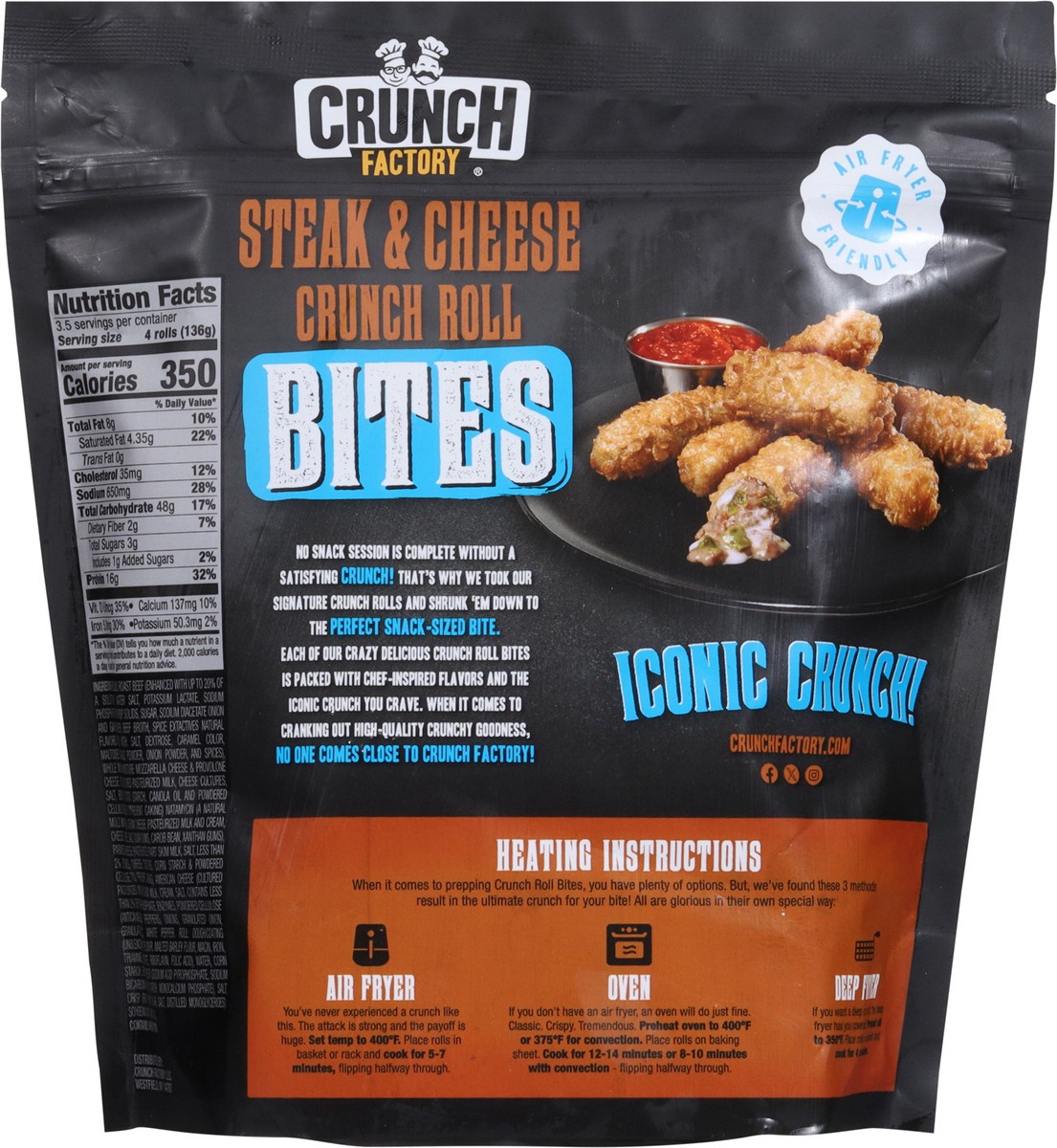 slide 6 of 15, Crunch Factory Crunch Roll Steak & Cheese Bites 16.80 oz, 16.8 oz