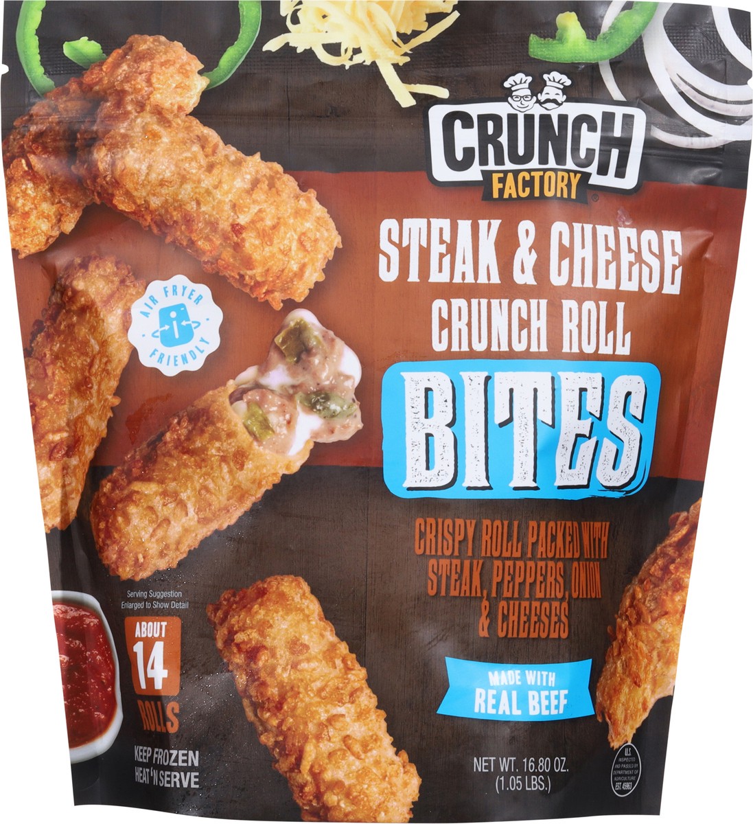 slide 13 of 15, Crunch Factory Crunch Roll Steak & Cheese Bites 16.80 oz, 16.8 oz