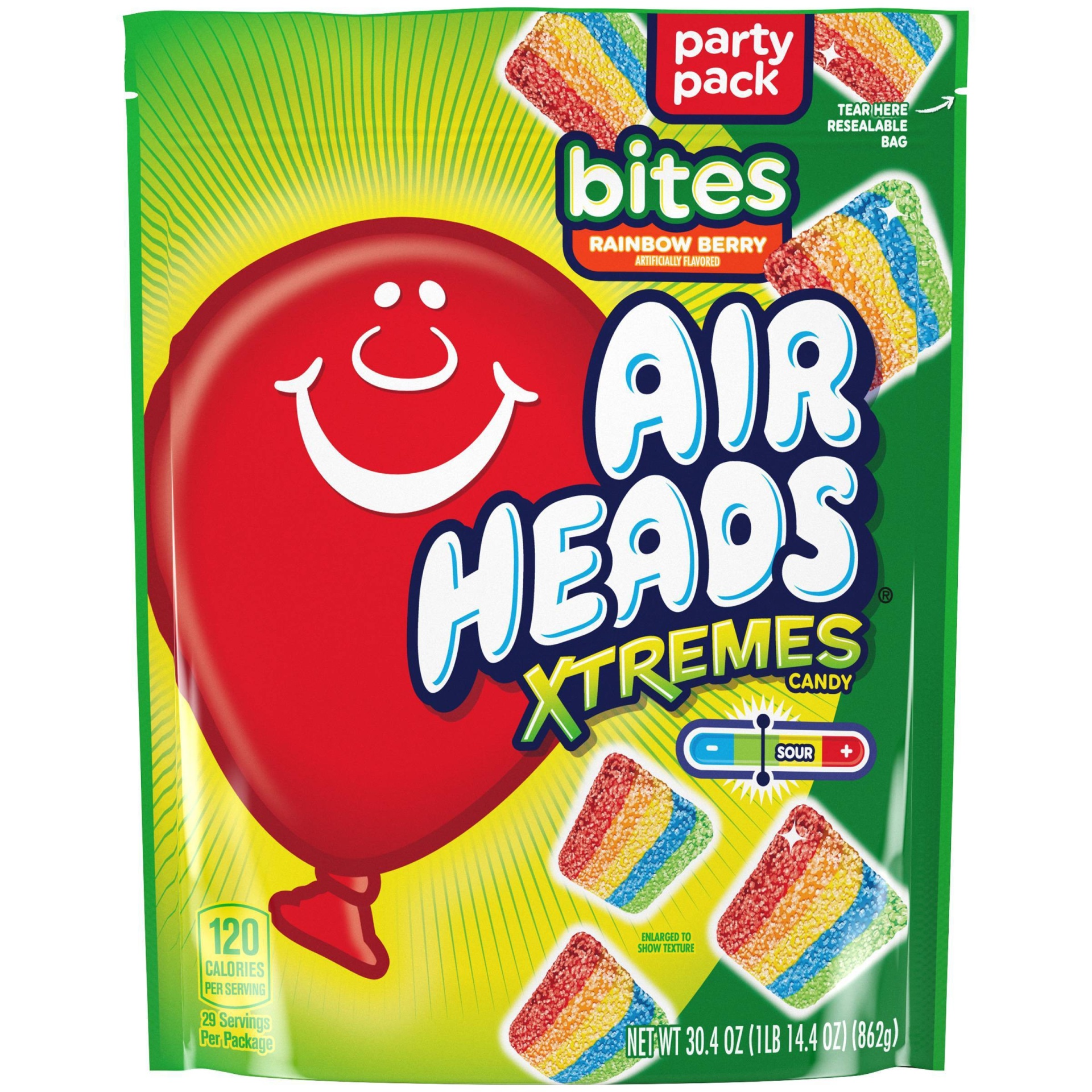 slide 1 of 1, Airheads Xtremes Bites Rainbow Berry, 30.4 oz