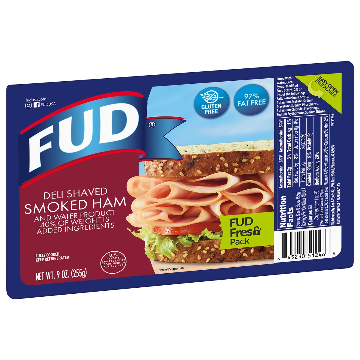 slide 5 of 12, FUD Deli Shaved Smoked Ham Fresh Pack 9 oz, 9 oz