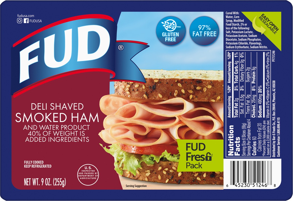 slide 3 of 12, FUD Deli Shaved Smoked Ham Fresh Pack 9 oz, 9 oz