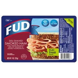 FUD Deli Shaved Smoked Ham Fresh Pack 9 oz