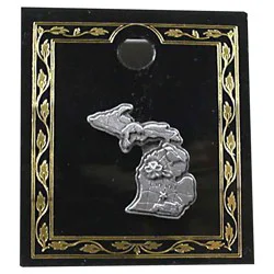 Lapel Pin Carded Pewter MI Map
