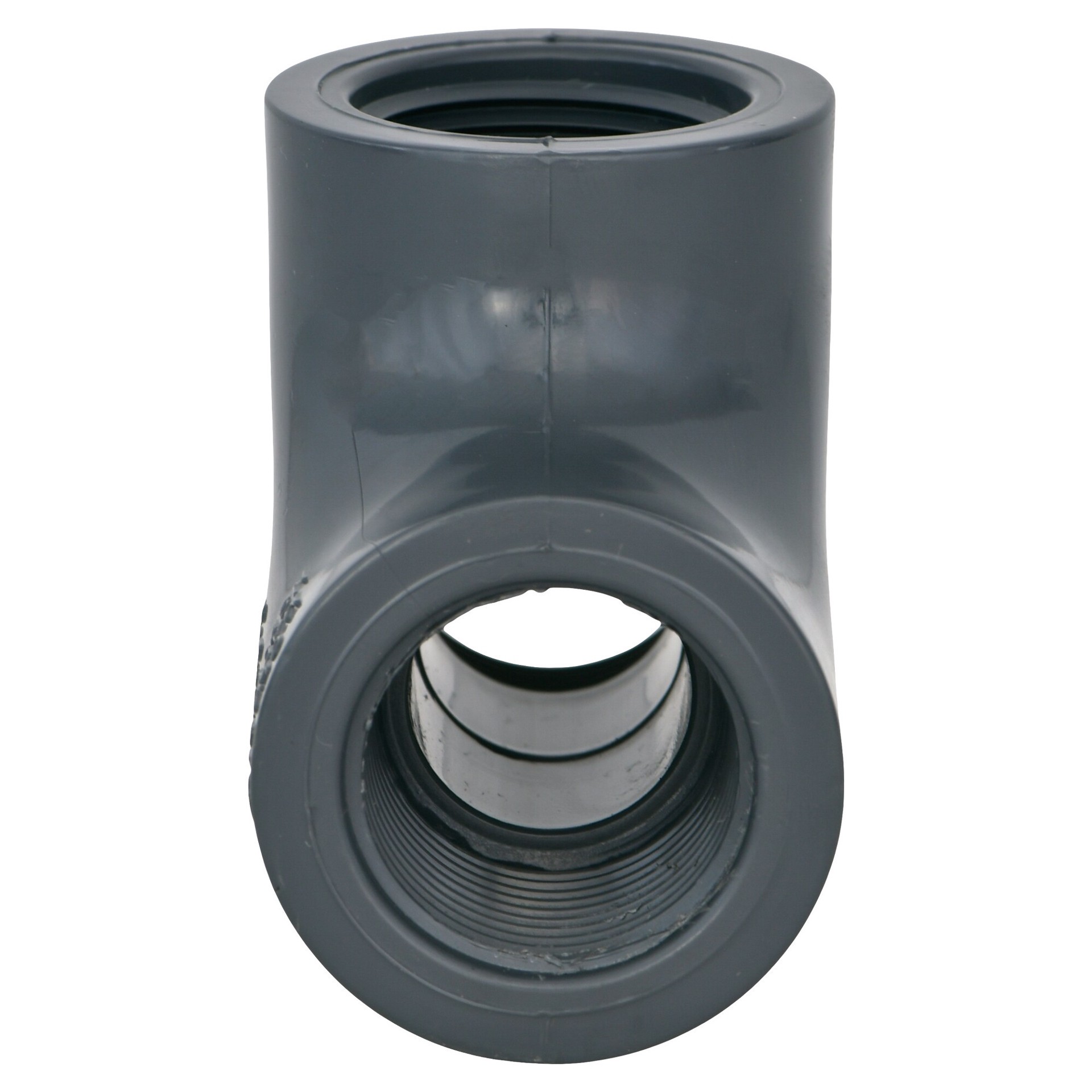 slide 2 of 6, Charlotte Pipe 3/4-in. PVC SCH 80 Tee - Pressure Use - Maximum 690 PSI - NSF Safety Listed - Dark Grey - Schedule 80, 1 ct