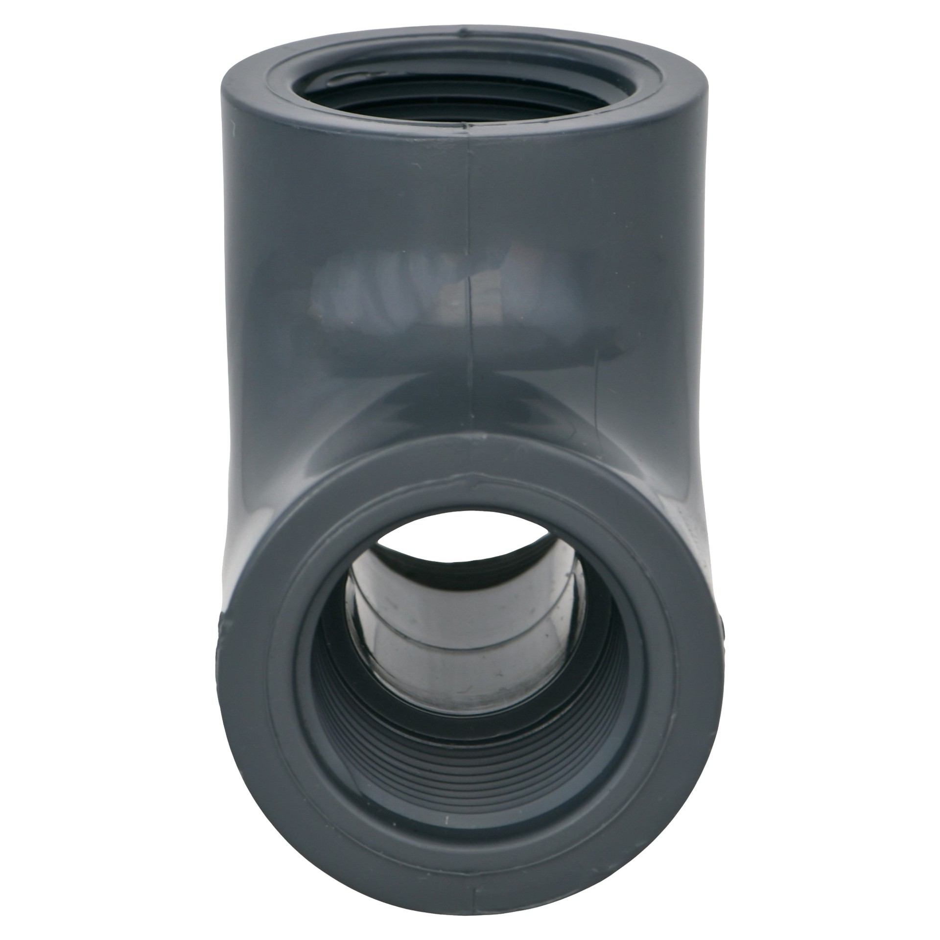 slide 3 of 6, Charlotte Pipe 3/4-in. PVC SCH 80 Tee - Pressure Use - Maximum 690 PSI - NSF Safety Listed - Dark Grey - Schedule 80, 1 ct