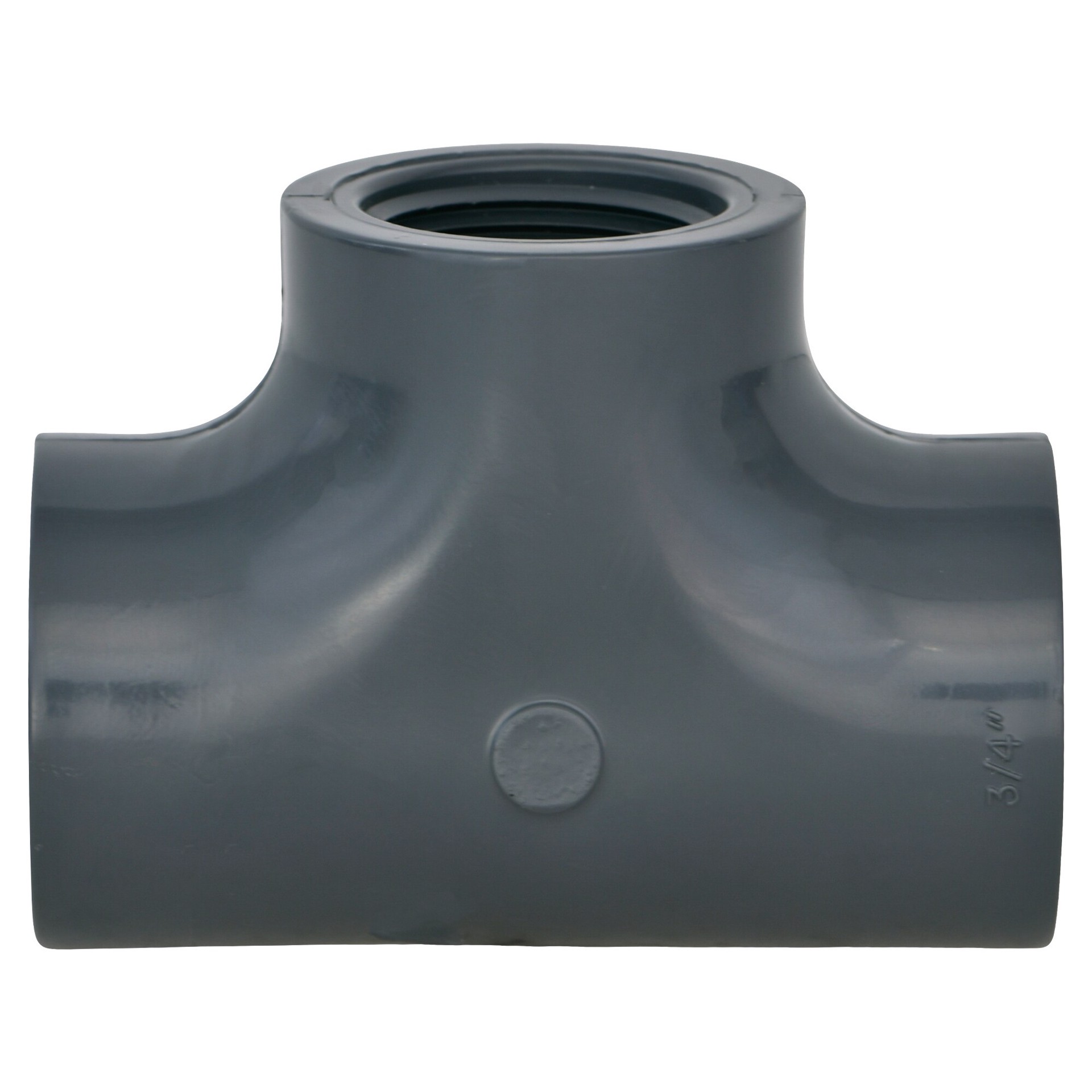 slide 6 of 6, Charlotte Pipe 3/4-in. PVC SCH 80 Tee - Pressure Use - Maximum 690 PSI - NSF Safety Listed - Dark Grey - Schedule 80, 1 ct