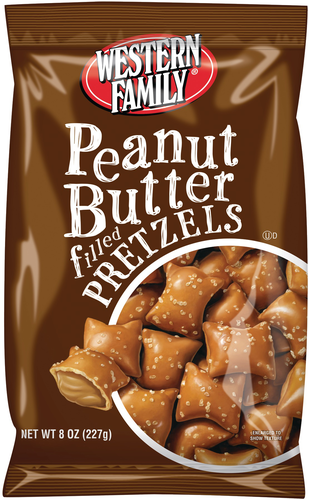 slide 1 of 1, Western Family Peanut Butter Filled Pretzels, 8 oz