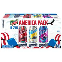 Mountain Dew America Variety Pack, 12 Fl Oz X 18