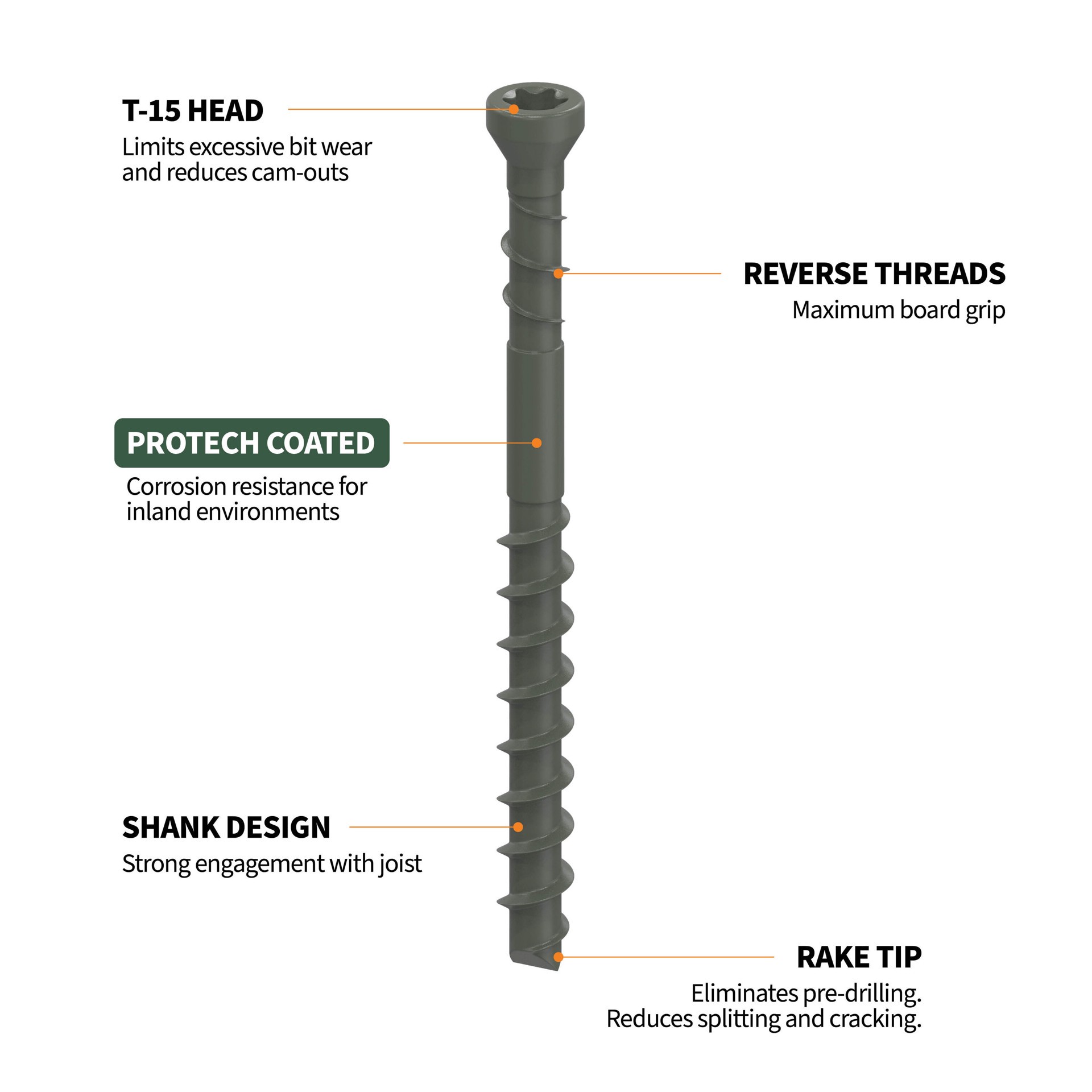 slide 4 of 6, CAMO #7 x 1-7/8-in Wood to wood Deck Screws ( 350 -Per Box ), 1 ct