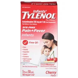 Tylenol Infant Dye-Free General Pain Reliever - Cherry - 1 fl oz
