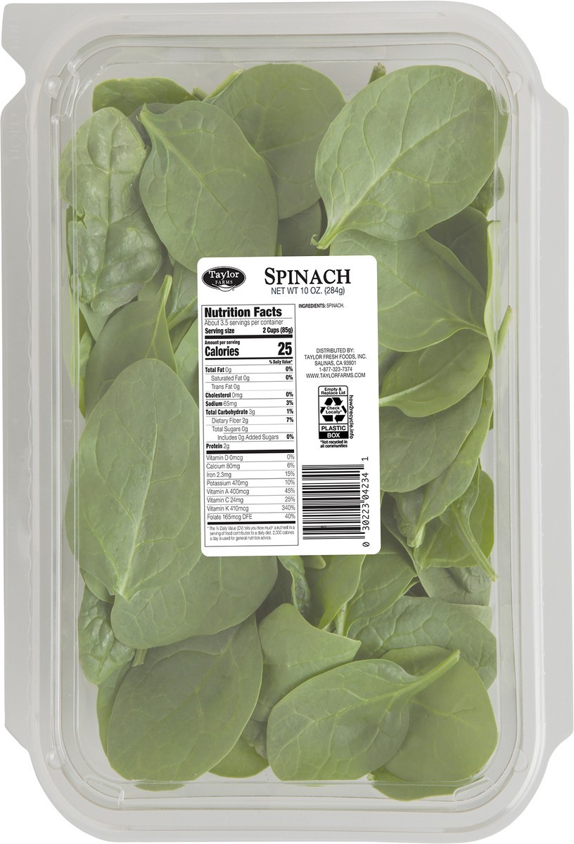 slide 2 of 3, Taylor Farms Spinach 10oz, 10 oz