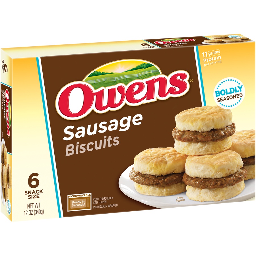 slide 2 of 8, Owens Sausage Biscuits, 6 ct