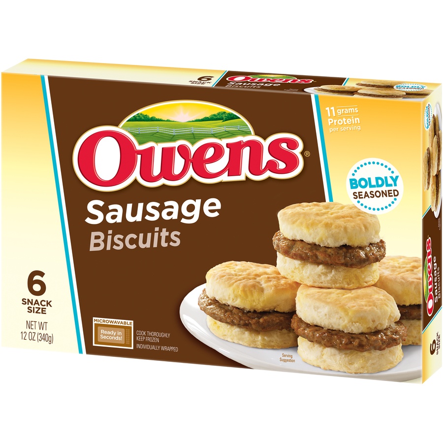 slide 3 of 8, Owens Sausage Biscuits, 6 ct