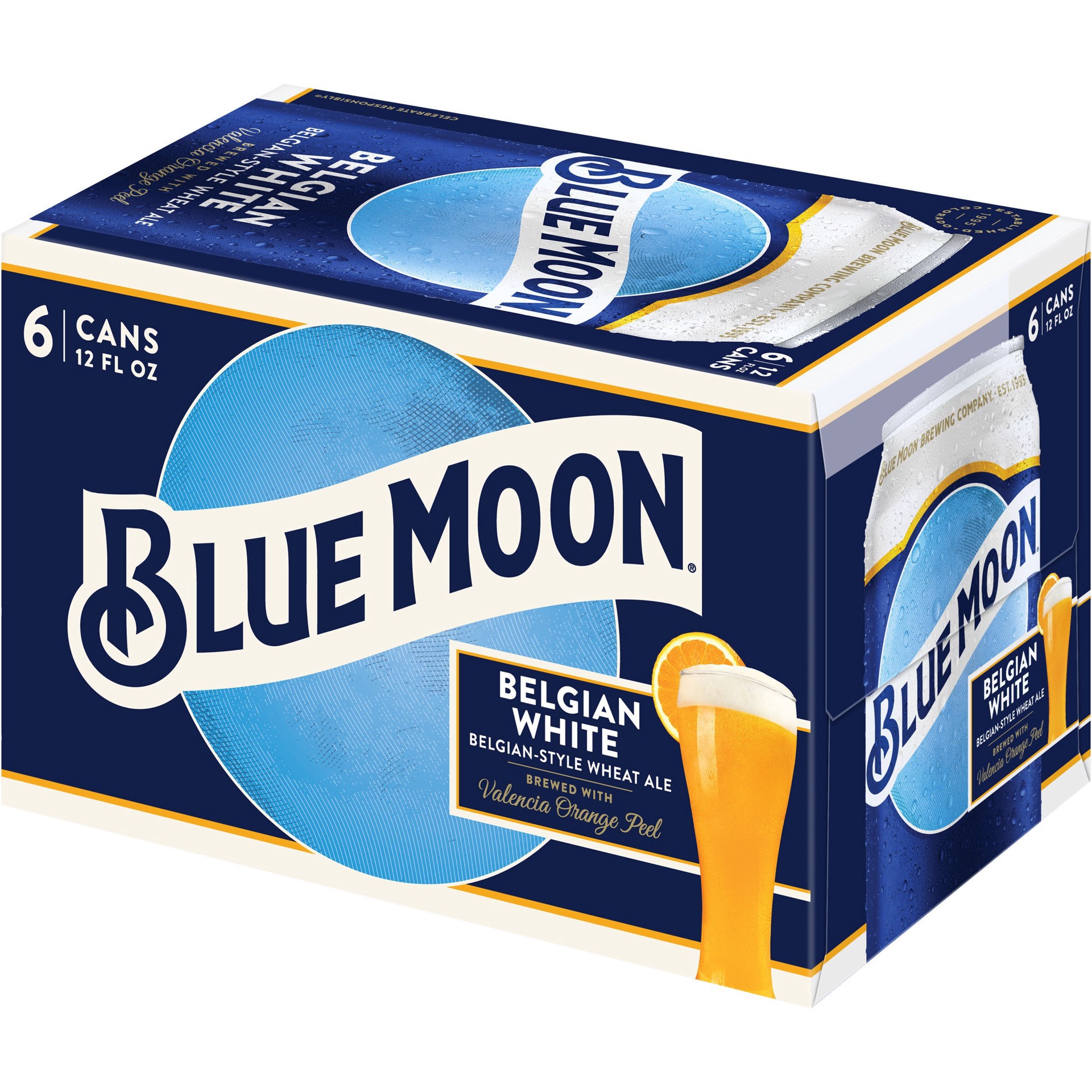 slide 8 of 9, Blue Moon Belgian White Beer - 6pk/12 fl oz Cans, 6 ct; 12 fl oz