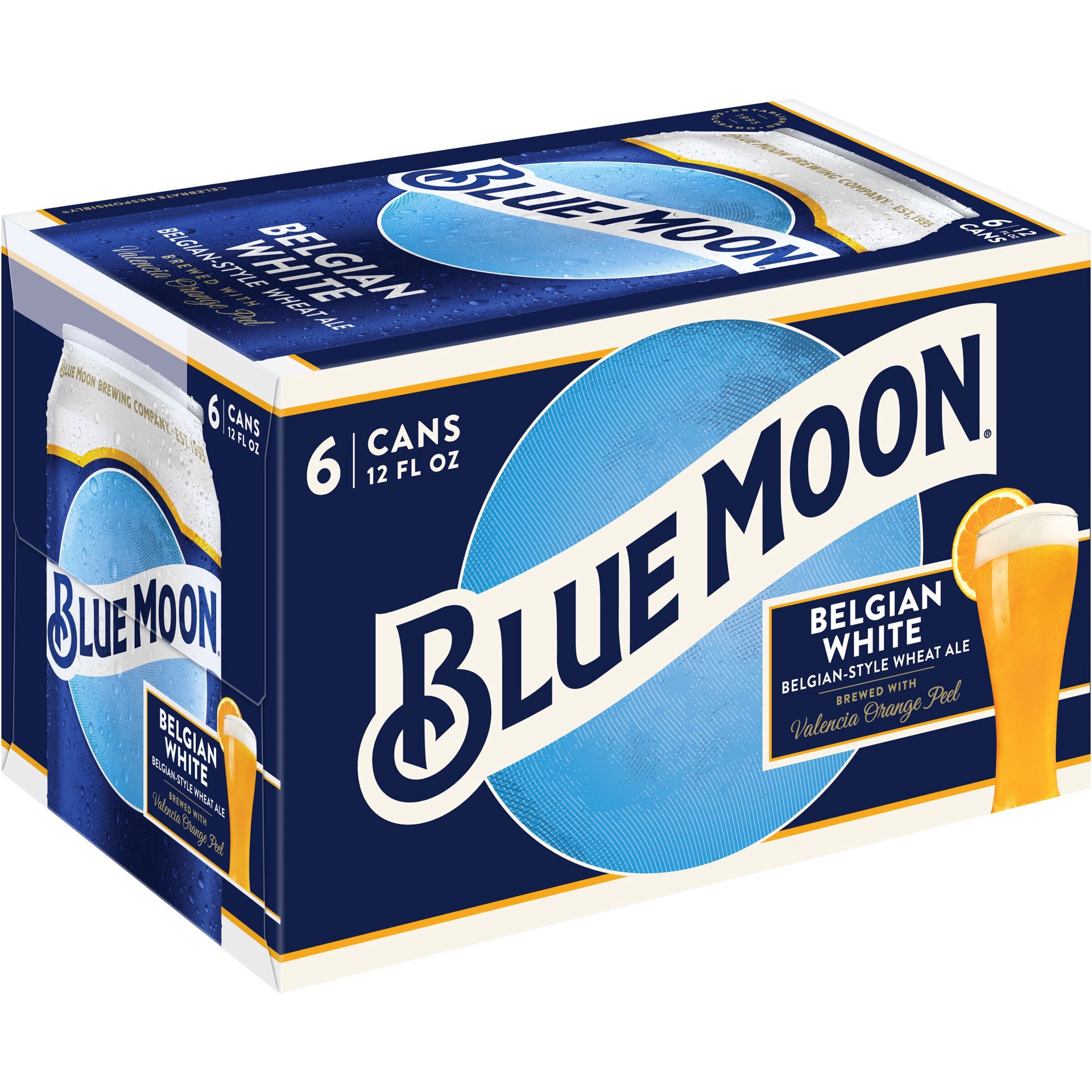 slide 6 of 9, Blue Moon Belgian White Beer - 6pk/12 fl oz Cans, 6 ct; 12 fl oz