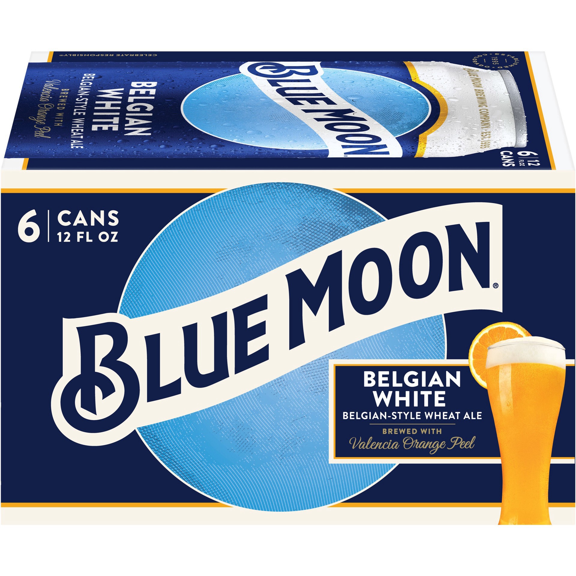 slide 7 of 9, Blue Moon Belgian White Beer - 6pk/12 fl oz Cans, 6 ct; 12 fl oz