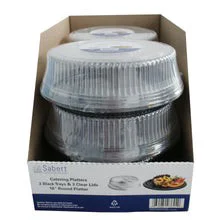 Sabert 16'' Plastic Trays W/Lids