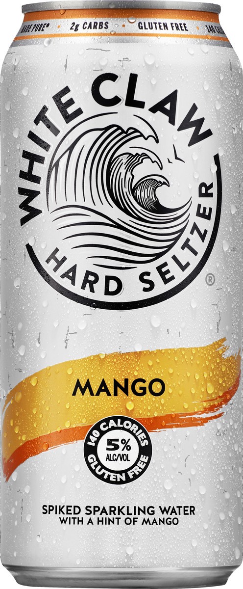 slide 1 of 11, White Claw Mango Hard Seltzer 1 pt, 1 pint