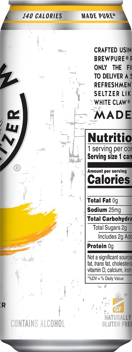 slide 8 of 11, White Claw Mango Hard Seltzer 1 pt, 1 pint